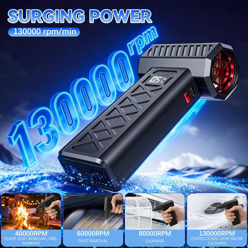 Movued Snow Master Pro LED Turbo Blower, 130,000 RPM Portable Snow Whiz Turbo Blower,Mini Turbo Snow Blower, Blower for car with Dual Mode Design,for Vehicle Snow Removal and Home Cleaning - Image 2